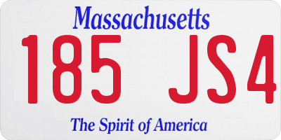 MA license plate 185JS4