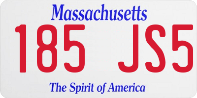 MA license plate 185JS5