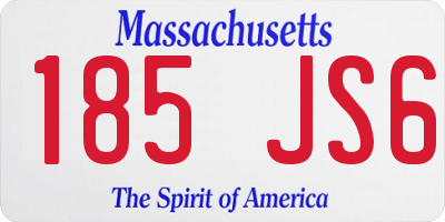 MA license plate 185JS6