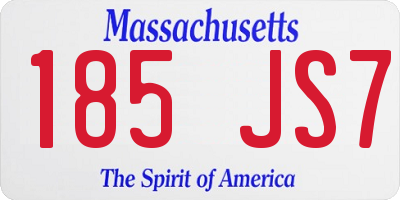 MA license plate 185JS7