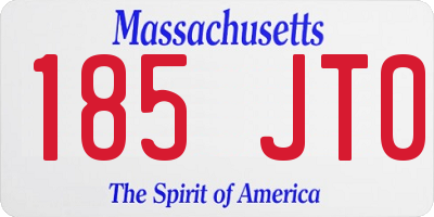 MA license plate 185JT0