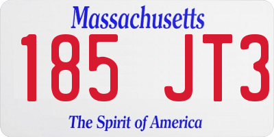 MA license plate 185JT3
