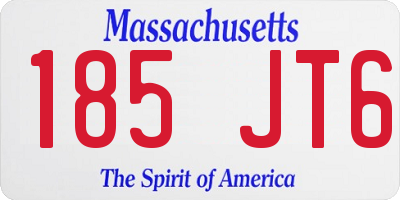 MA license plate 185JT6