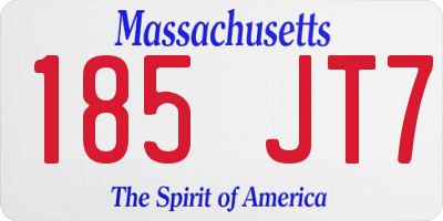 MA license plate 185JT7