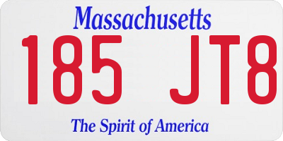 MA license plate 185JT8