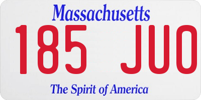 MA license plate 185JU0
