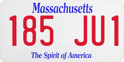 MA license plate 185JU1