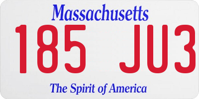 MA license plate 185JU3