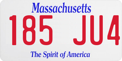 MA license plate 185JU4