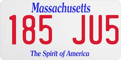 MA license plate 185JU5