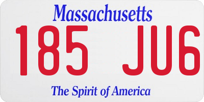 MA license plate 185JU6