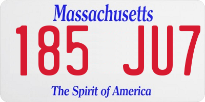 MA license plate 185JU7