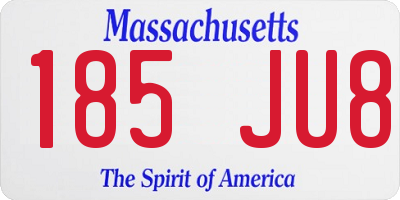 MA license plate 185JU8