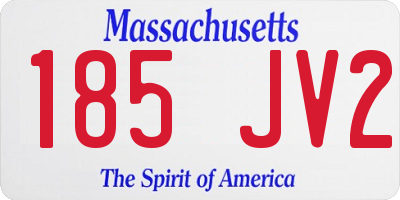 MA license plate 185JV2