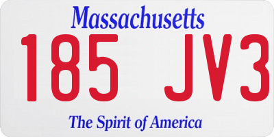 MA license plate 185JV3
