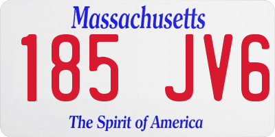 MA license plate 185JV6