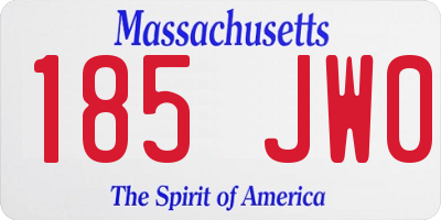 MA license plate 185JW0