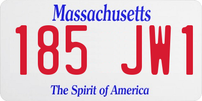 MA license plate 185JW1