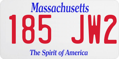 MA license plate 185JW2