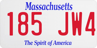 MA license plate 185JW4