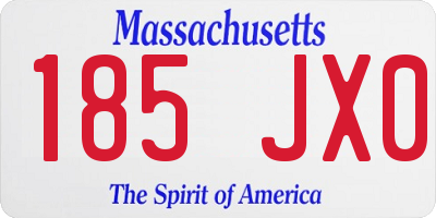 MA license plate 185JX0