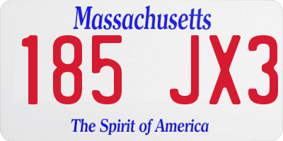 MA license plate 185JX3