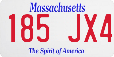 MA license plate 185JX4