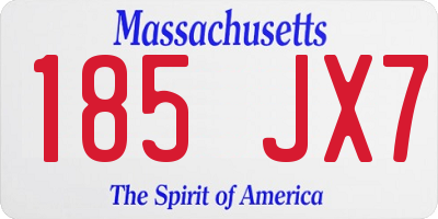 MA license plate 185JX7