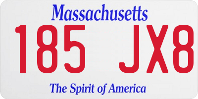 MA license plate 185JX8