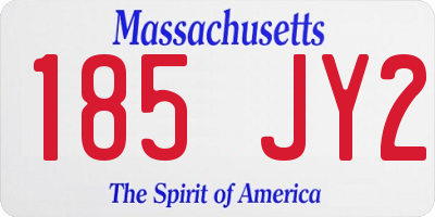 MA license plate 185JY2