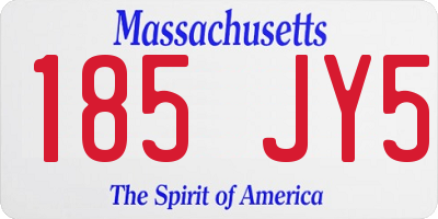 MA license plate 185JY5