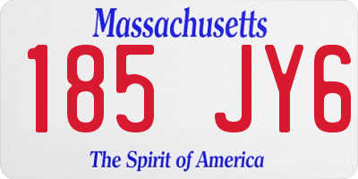 MA license plate 185JY6