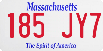 MA license plate 185JY7
