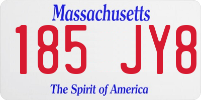 MA license plate 185JY8