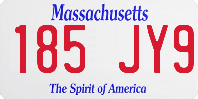 MA license plate 185JY9