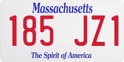 MA license plate 185JZ1