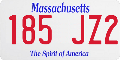 MA license plate 185JZ2