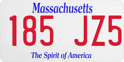 MA license plate 185JZ5