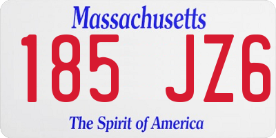 MA license plate 185JZ6