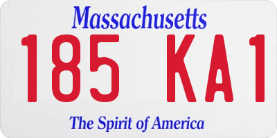 MA license plate 185KA1