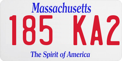 MA license plate 185KA2