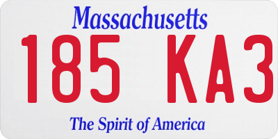 MA license plate 185KA3