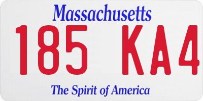 MA license plate 185KA4