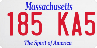 MA license plate 185KA5