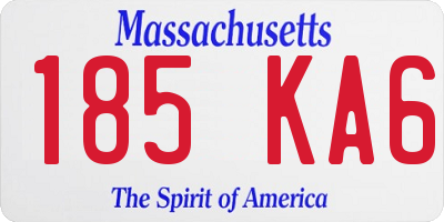 MA license plate 185KA6