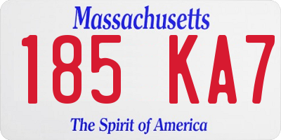 MA license plate 185KA7