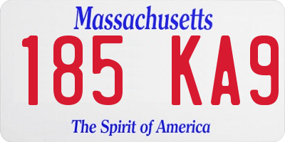 MA license plate 185KA9