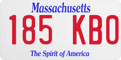 MA license plate 185KB0