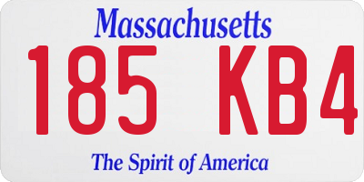 MA license plate 185KB4