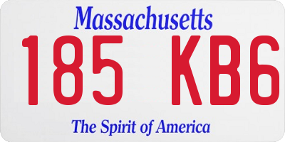 MA license plate 185KB6